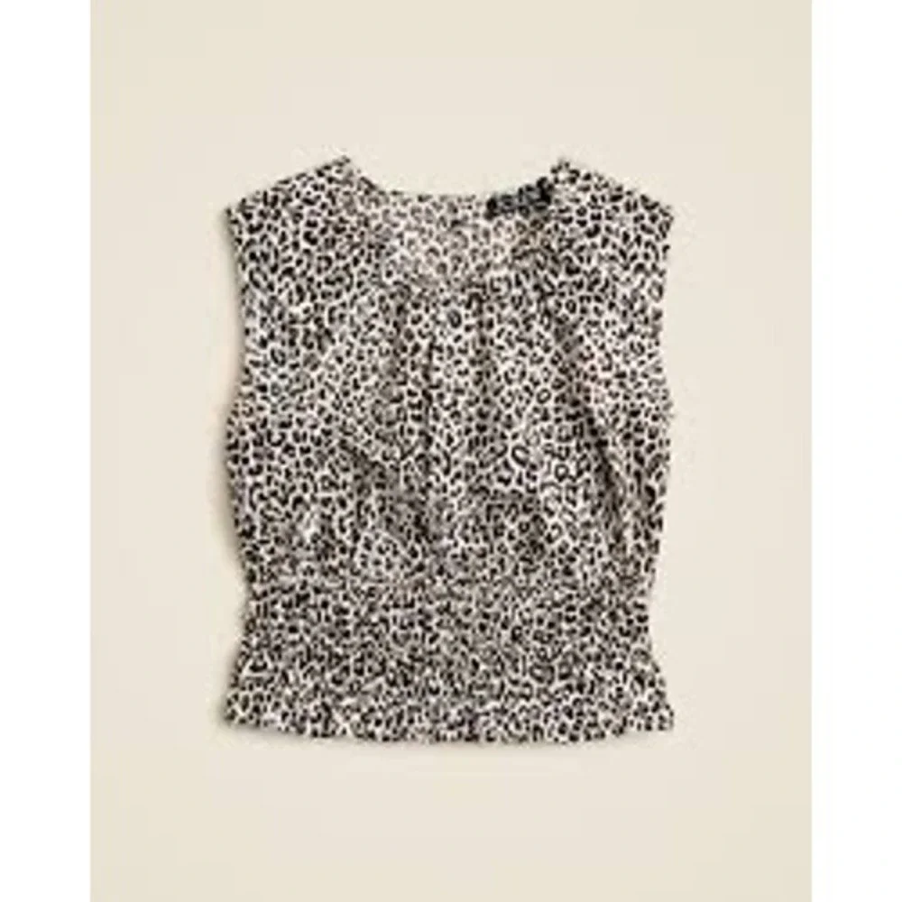 NWT J.Crew | 2025 Hyacinth Top Leopard Cotton Poplin Small Animal Print‎ CI551